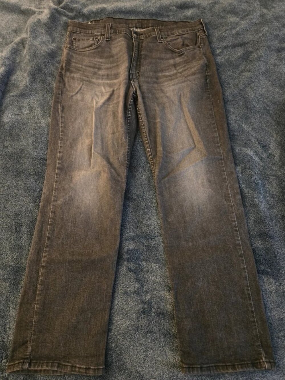 Levis 514 Jeans Mens 38x30 Black Slim Straight Stretch Denim Classic Fit
